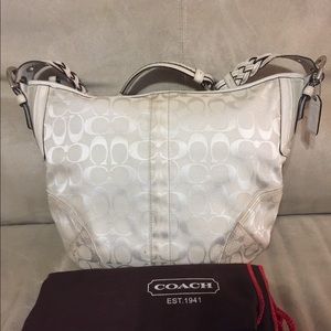 Coach Signature Jacquard Sateen Hobo Bag